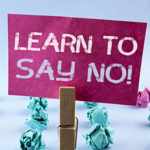 Sign saying learn to say no