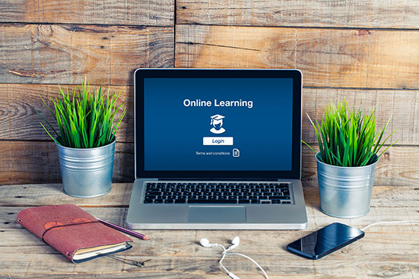 laptop showing online learning